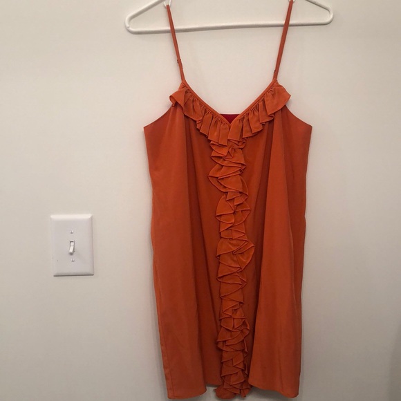 Orange Tibi Ruffle Mini Dress - Picture 2 of 4